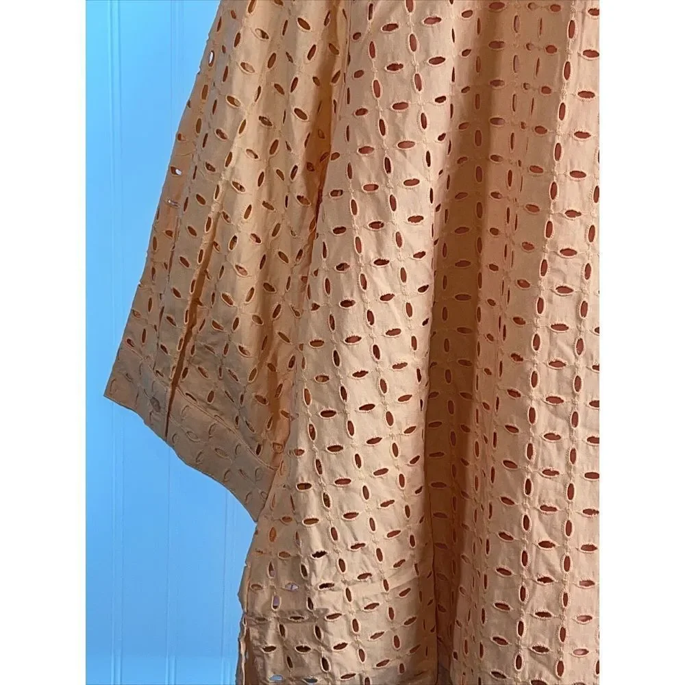 Denim & Co Button Front Top With Tank Women’s 2XLarge Orange 3/4 Sleeve Cottage - Picture 8 of 10